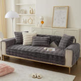 Modern Comfortable Faux Rabbit Fur Anti-Slip Couch Cover