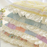 Vintage Floral Patchwork Ruffled Dog & Cat Mat Matching Pillow
