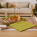 Large Washable Vintage Tartan Folding Blanket Dog Beds - Avocuddle
