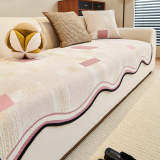 Vintage Chenille Irregular Patchwork Couch Cover