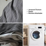 Wavy Jacquard Percale Cotton Duvet Cover Bed Sheet Set