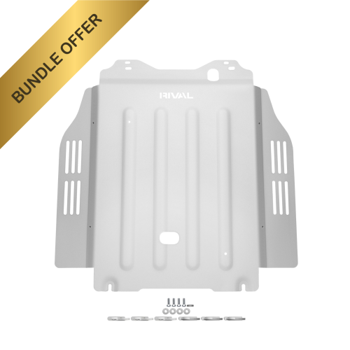RIVAL Aluminum Transmission Skid Plate 2024-2025 Toyota Tacoma 4Gen Hybrid | 2024-2025 Toyota Land Cruiser Hybrid | 2025 Toyota 4Runner 6Gen Hybrid
