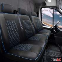 2015-2025 Ford Transit Leather Front Car Seat Covers Protector Black Blue