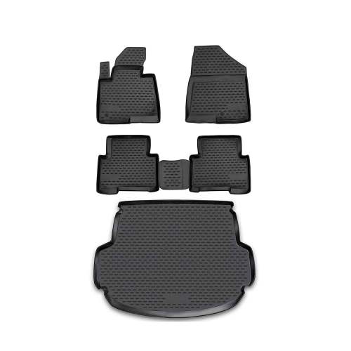 2013-2018 Hyundai Santa Fe Floor Mats & Cargo Liner Full Set All Weather Black