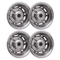 Ford Econoline 16 Dual Wheel Simulator Hubcaps Chrome Silver Gloss 2Pcs