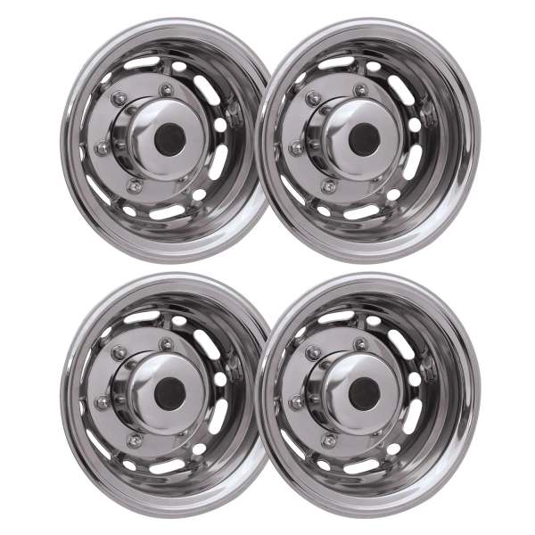 Ford Econoline 16 Dual Wheel Simulator Hubcaps Chrome Silver Gloss 2Pcs