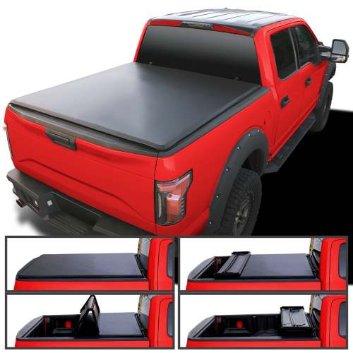 2015-2023 Ford F-20150 SuperCrew Cab 5'6 Short Bed Soft Quad-Fold Tonneau Cover