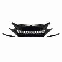 2016-2021 Honda Civic Front Grille Hood Type R Style Honeycomb Mesh HB Sedan