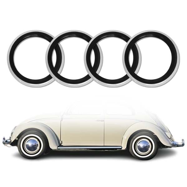 4x Portawalls Black White Wall Tire Insert 14 Rims Sidewall Set