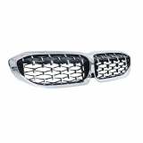 2019-2025 BMW 3 Series G20 Sedan Front Kidney Grille Glossy Black & Silvery Meteor