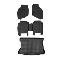 2006-2008 Honda Fit Floor Mats & Cargo Liner Full Set All Weather Black