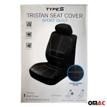 Premium Comfort Black Tristan Sport Quilt Seat Cover Car Truck SUV