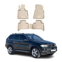 2000-2006 BMW X5 E53 Floor Mats Liners Full Set All Weather Beige