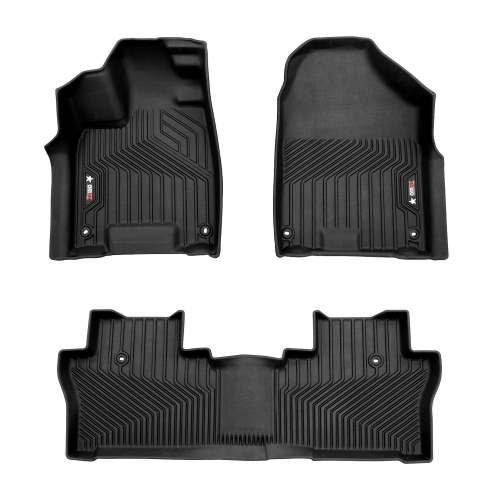2019-2025 Honda Passport Premium Floor Mats Liners First and Second Row Set Black