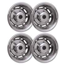 Ford E-Series 16 Dual Wheel Simulator Hubcaps Chrome Silver Gloss 2Pcs