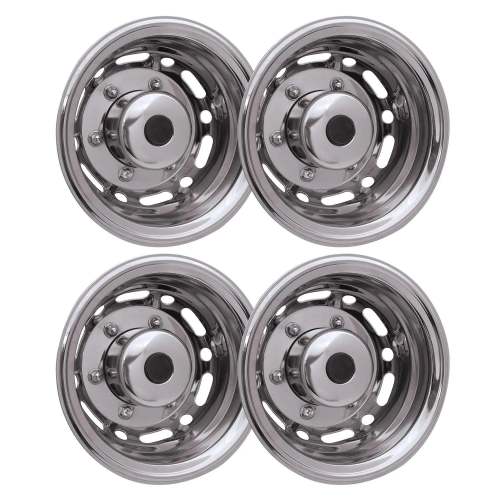Ford E-Series 16 Dual Wheel Simulator Hubcaps Chrome Silver Gloss 2Pcs
