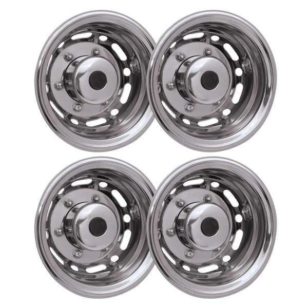 Ford E-Series 16 Dual Wheel Simulator Hubcaps Chrome Silver Gloss 2Pcs