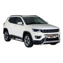 2017-2025 Jeep Compass Bull Bar Push Front Bumper Grille Silver 1 Pc