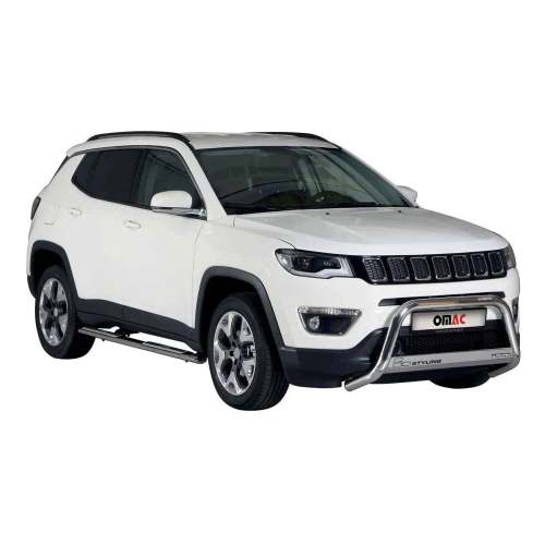 2017-2025 Jeep Compass Bull Bar Push Front Bumper Grille Silver 1 Pc