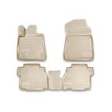 2007-2013 Toyota Tundra Double Cab/CrewMax Floor Mats Liners Full Set All Weather Beige