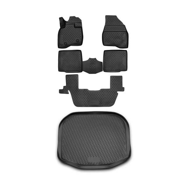 2016-2019 Ford Explorer Floor Mats & Cargo Liner Full Set All Weather Black