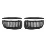 2005-2008 BMW 3 Series E90 E91 E92 E93 Pre-FL Front Kidney Grille M4 Style Gloss Black Dual Slat