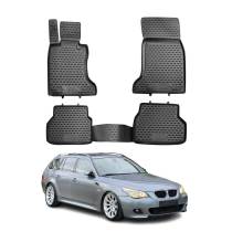 2004-2010 BMW 5 Series E60 E61 Sedan Touring Floor Mats Liners Full Set All Weather Black