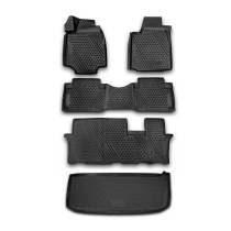 2009-2015 Honda Pilot Floor Mats & Cargo Liner Full Set All Weather Black