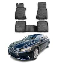 2013-2017 Lexus LS460 AWD Floor Mats Liners Full Set All Weather Black