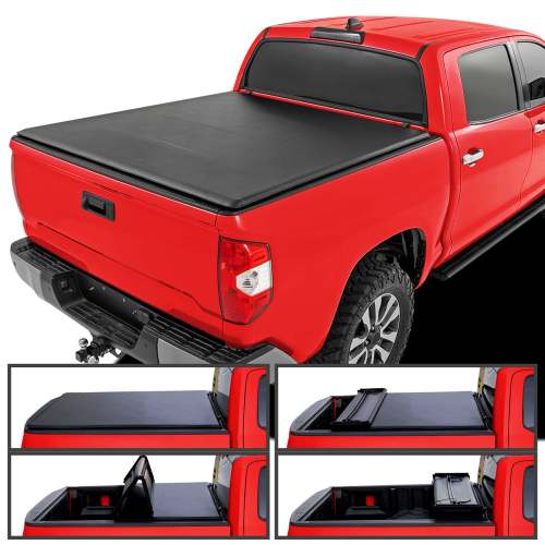 2007-2019 Toyota Tundra CrewMax 5'6 Short Bed Soft Quad-Fold Tonneau Cover