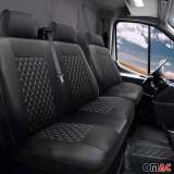 2015-2025 Ford Transit Leather Front Car Seat Covers Protector Black