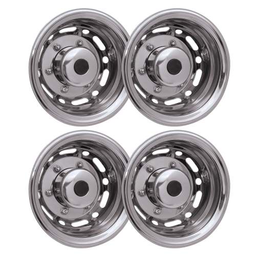Chevrolet Express 16 Dual Wheel Simulator Hubcaps Chrome Silver Gloss 2Pcs