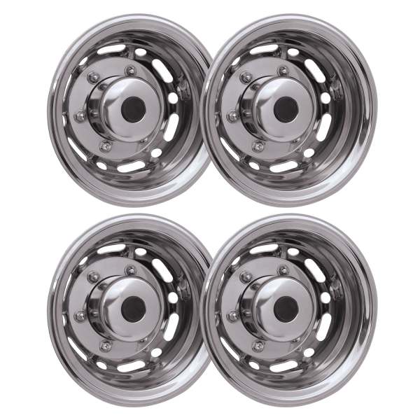 Chevrolet Express 16 Dual Wheel Simulator Hubcaps Chrome Silver Gloss 2Pcs