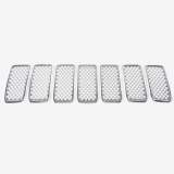 2014-2016 Jeep Grand Cherokee Grille Overlay Chrome 7Pcs ABS Plastic