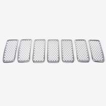 2014-2016 Jeep Grand Cherokee Grille Overlay Chrome 7Pcs ABS Plastic