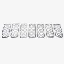 2014-2016 Jeep Grand Cherokee Grille Overlay Chrome 7Pcs ABS Plastic