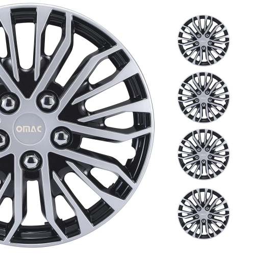 Rimini Hub Caps Wheel Cover 14 Grey & Black Full Set 4 pcs.