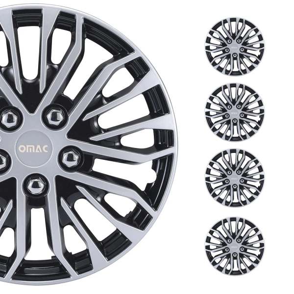 Rimini Hub Caps Wheel Cover 14 Grey & Black Full Set 4 pcs.