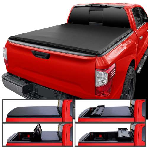 2017-2024 Nissan Titan 5'7 Truck Short Bed Soft Quad-Fold Tonneau Cover