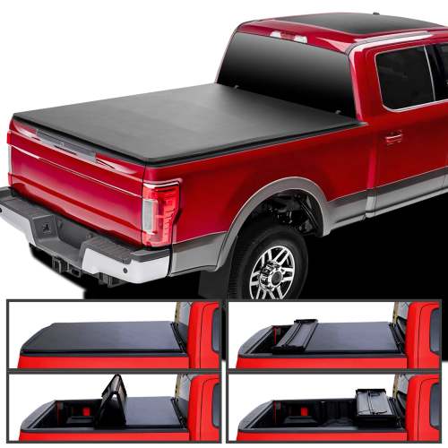 2017-2023 Ford F250 F350 SuperDuty 6'8 Bed Soft Quad-Fold Tonneau Cover