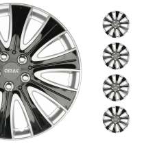 Pisa Hub Caps Wheel Cover 14 Black & Silver Full Set 4 pcs.
