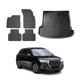 2017-2025 Audi Q7 Floor Mats & Cargo Liner Full Set All Weather Black