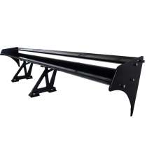 Universal Black CNC Aluminum 52 Non-Adjustable Double Deck Trunk Spoiler Wing