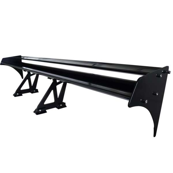 Universal Black CNC Aluminum 52 Non-Adjustable Double Deck Trunk Spoiler Wing