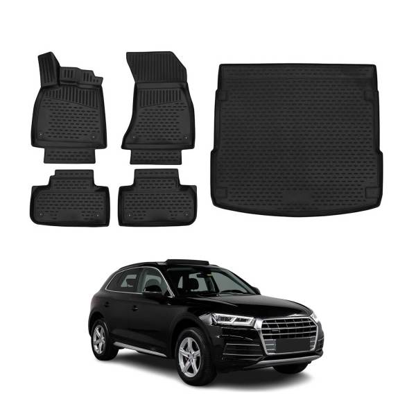 2018-2025 Audi Q5 Floor Mats & Cargo Liner Full Set All Weather Black