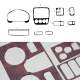 1997-2001 Honda CR-V Wooden Look Dashboard Console Trim Kit 9 Pcs