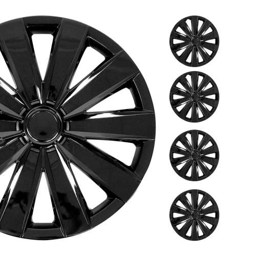 Nevada Hub Caps Wheel Cover 16 Black Full Set 4 pcs.
