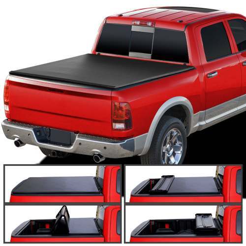 2009-2021 Dodge RAM 1500 / RAM 2500 3500 5'8 Soft Quad-Fold Tonneau Cover