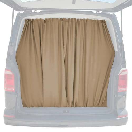Mercedes Sprinter Trunk Tailgate Curtain Beige 2 Privacy Curtains