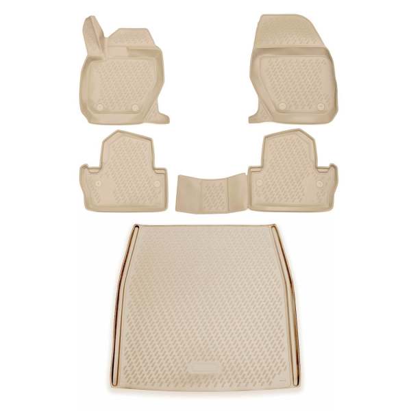 2014-2018 Volvo S60 Floor Mats & Cargo Liner Full Set All Weather Beige